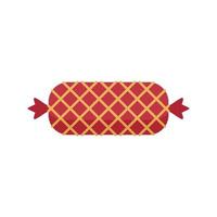 Grilled sausage icon flat isolated vector
