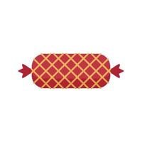 Grilled sausage icon flat isolated vector