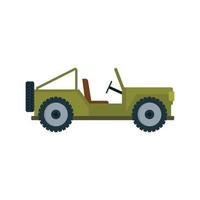 safari caza jeep icono plano aislado vector