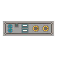 cable connection panel icon, cartoon style vector