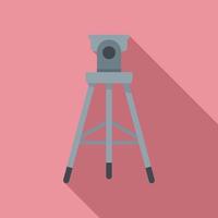 Video tripod icon flat vector. Photo camera stand vector