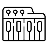 vector de contorno de icono de teclado de sintetizador. piano