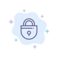 Internet Lock Locked Security Blue Icon on Abstract Cloud Background vector