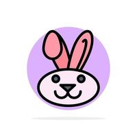 Bunny Easter Rabbit Abstract Circle Background Flat color Icon vector