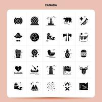 Solid 25 Canada Icon set Vector Glyph Style Design Black Icons Set Web and Mobile Business ideas design Vector Illustration