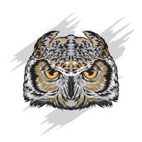 Owl face vector illustration, good for  t shirt design and mascot design