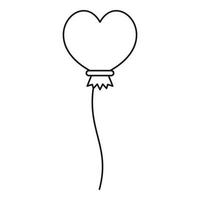 Heart balloon icon, outline style vector