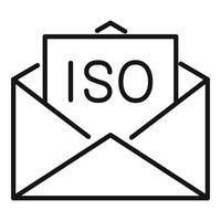 Iso standard icon outline vector. Quality policy vector