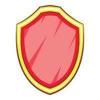 Protection shield icon, cartoon style vector