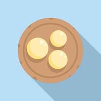 Pizza dough icon flat vector. Flour bread vector