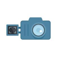 Screen recording camera icon flat isolated vector