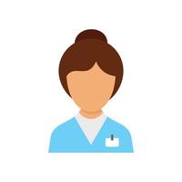 Female nurse icon flat isolated vector