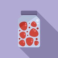 Canned fruit icon flat vector. Food pickle vector