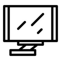 vector de contorno de icono de tv de soporte. soporte de montaje