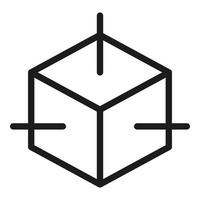 3d view edit icon outline vector. Data tool vector