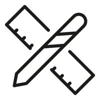 Pen ruler icon outline vector. Edit tool vector