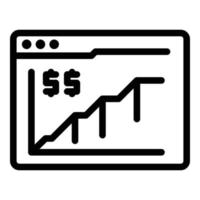 Online trader icon outline vector. Money earn vector