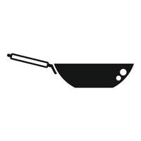 vector simple de icono de sartén wok oriental. freír cocinar