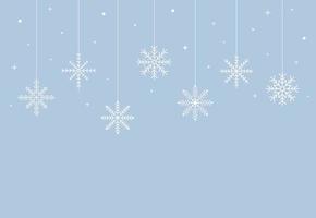 fondo de navidad. fondo decorativo de invierno con copos de nieve, nieve, elementos de diseño de estrellas. ilustración vectorial vector