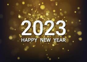 Happy new year 2023 with gold bokeh. Vector illustration