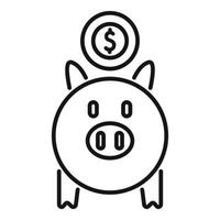 Digital piggy bank icon outline vector. Finance payment vector