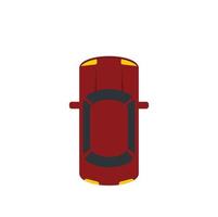 Top view driverless car icon flat isolated vector