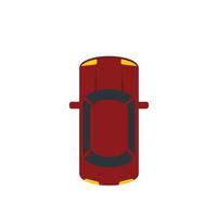 Top view driverless car icon flat isolated vector