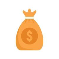 Crowdfunding money bag icon flat isolated vector