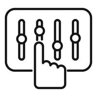 Equalizer control icon outline vector. Remote center vector