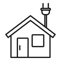Eco house energy icon outline vector. Save electric vector