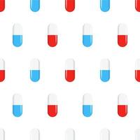 Pattern with the image of tablets and capsules vector