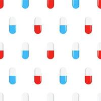 Pattern with the image of tablets and capsules vector