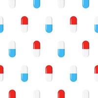 Pattern with the image of tablets and capsules vector