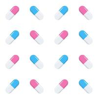 seamless pattern with pills and capsules vector