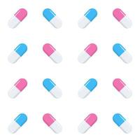 seamless pattern with pills and capsules vector