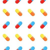 seamless pattern with pills and capsules vector