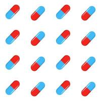seamless pattern with pills and capsules vector