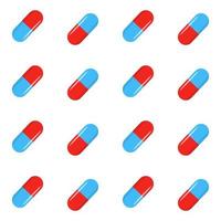 seamless pattern with pills and capsules vector