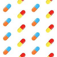 seamless pattern with pills and capsules vector