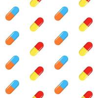 seamless pattern with pills and capsules vector