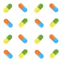 seamless pattern with pills and capsules vector