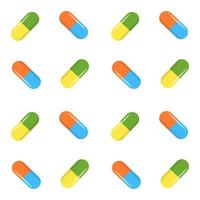 seamless pattern with pills and capsules vector