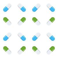 seamless pattern with pills and capsules vector