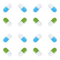 seamless pattern with pills and capsules vector