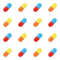 seamless pattern with pills and capsules vector