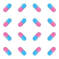 seamless pattern with pills and capsules vector