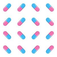 seamless pattern with pills and capsules vector