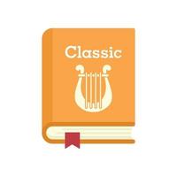 Classic literary book icon flat isolated vector