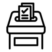 Ballot box icon outline vector. Vote election vector