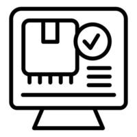 Online parcel tracking icon outline vector. Date transport vector